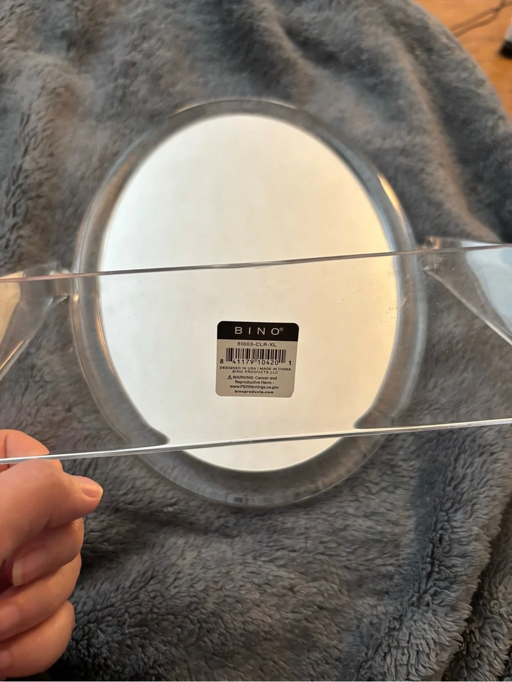 Clear Acrylic Oval Vanity Mirror -